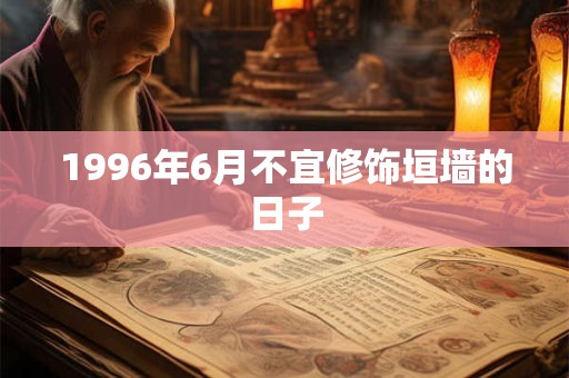 1996年6月不宜修饰垣墙的日子