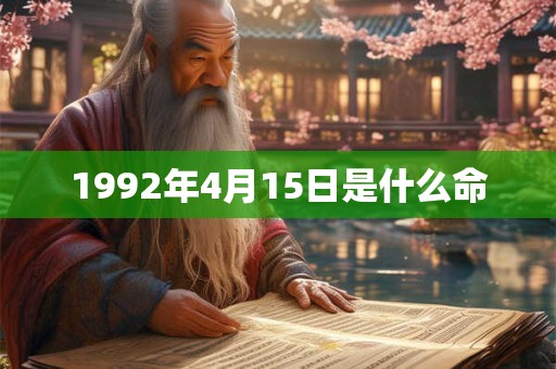 1992年4月15日是什么命