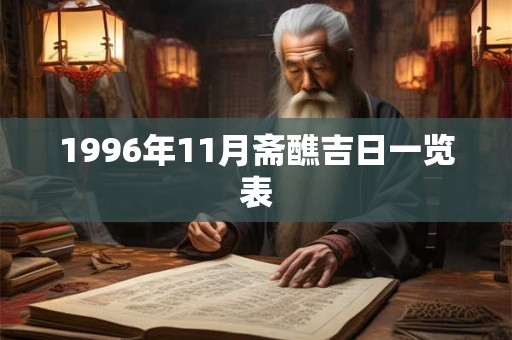 1996年11月斋醮吉日一览表
