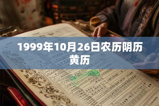 1999年10月26日农历阴历黄历