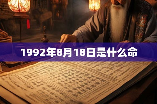 1992年8月18日是什么命