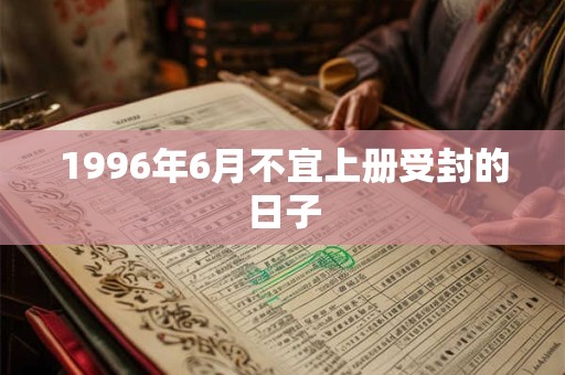 1996年6月不宜上册受封的日子