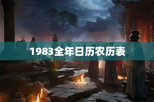 1983全年日历农历表