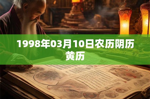 1998年03月10日农历阴历黄历