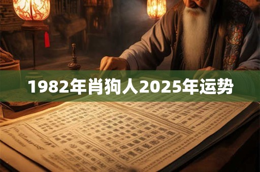 1982年肖狗人2025年运势