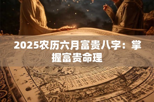 2025农历六月富贵八字：掌握富贵命理
