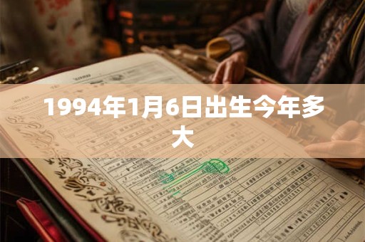1994年1月6日出生今年多大