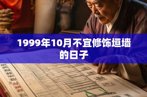 1999年10月不宜修饰垣墙的日子