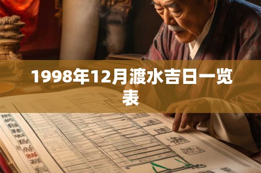 1998年12月渡水吉日一览表