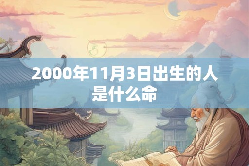 2000年11月3日出生的人是什么命