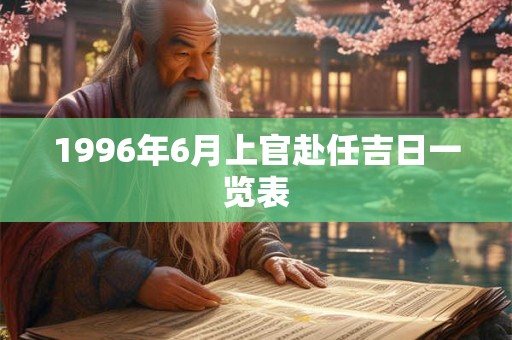 1996年6月上官赴任吉日一览表
