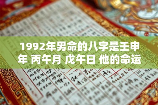 1992年男命的八字是壬申年 丙午月 戊午日 他的命运如何