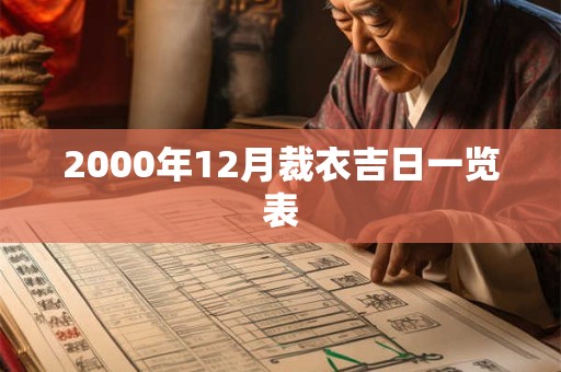 2000年12月裁衣吉日一览表