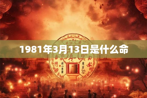 1981年3月13日是什么命