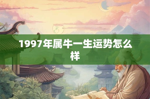 1997年属牛一生运势怎么样