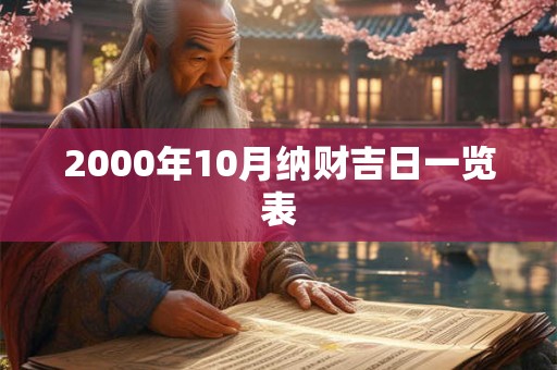 2000年10月纳财吉日一览表