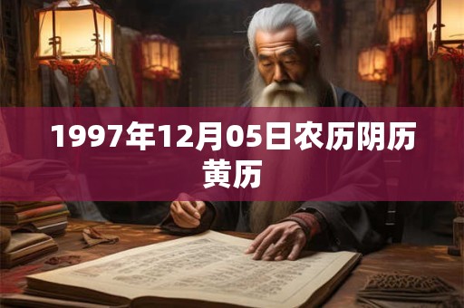 1997年12月05日农历阴历黄历