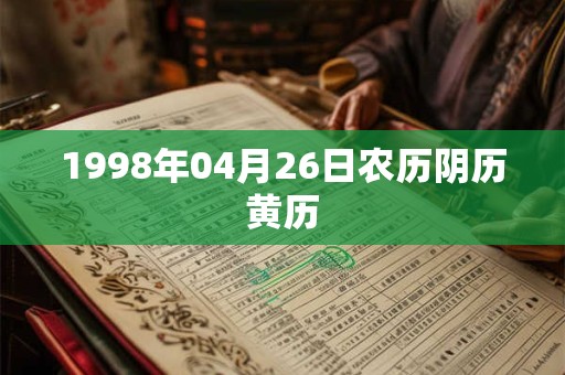 1998年04月26日农历阴历黄历