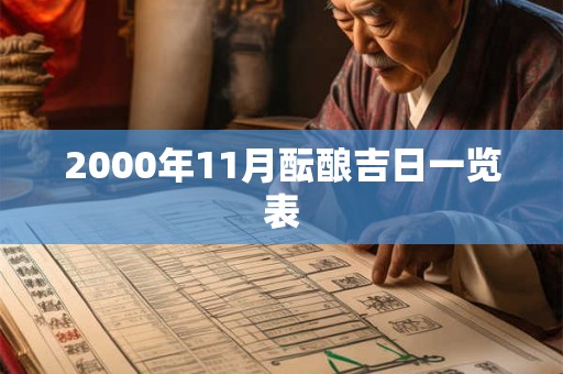 2000年11月酝酿吉日一览表