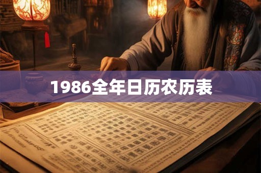 1986全年日历农历表 1986全年日历农历表
