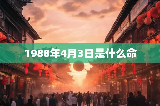 1988年4月3日是什么命