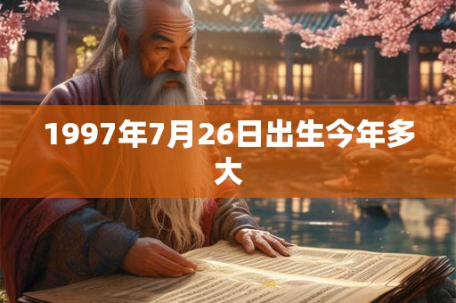 1997年7月26日出生今年多大