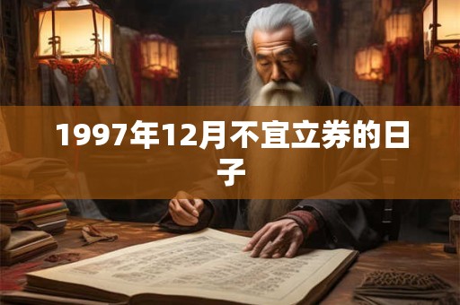 1997年12月不宜立券的日子