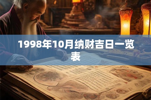 1998年10月纳财吉日一览表