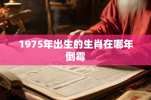 1975年出生的生肖在哪年倒霉