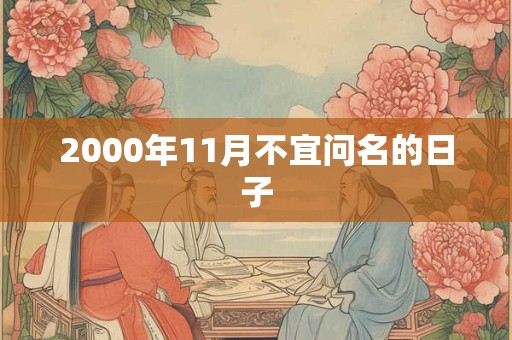 2000年11月不宜问名的日子