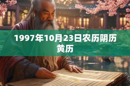 1997年10月23日农历阴历黄历