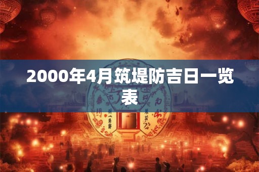 2000年4月筑堤防吉日一览表