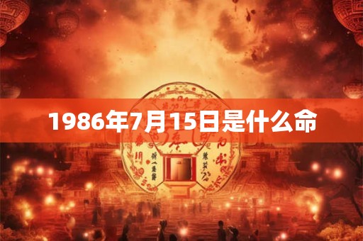 1986年7月15日是什么命