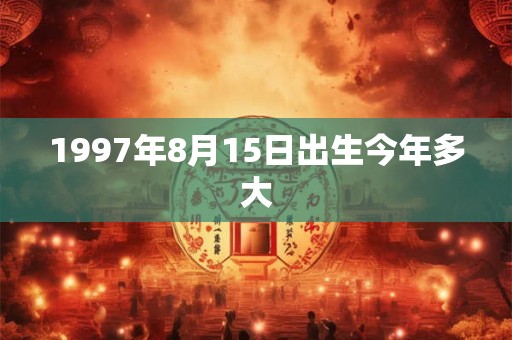 1997年8月15日出生今年多大