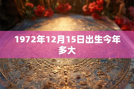 1972年12月15日出生今年多大