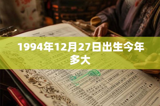1994年12月27日出生今年多大