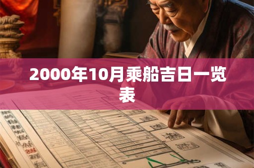 2000年10月乘船吉日一览表