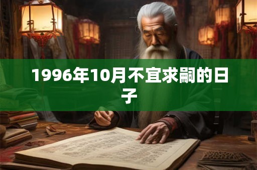 1996年10月不宜求嗣的日子