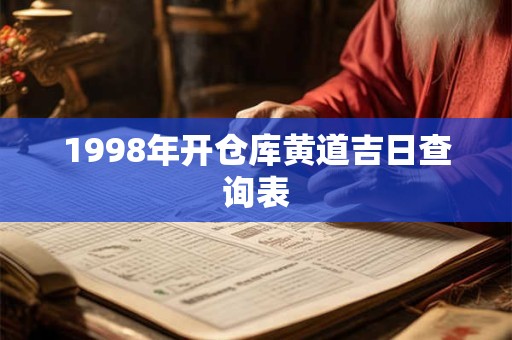 1998年开仓库黄道吉日查询表