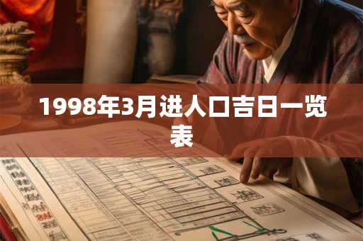 1998年3月进人口吉日一览表