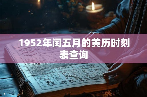 1952年闰五月的黄历时刻表查询 1952年闰五月的黄历时刻表查询