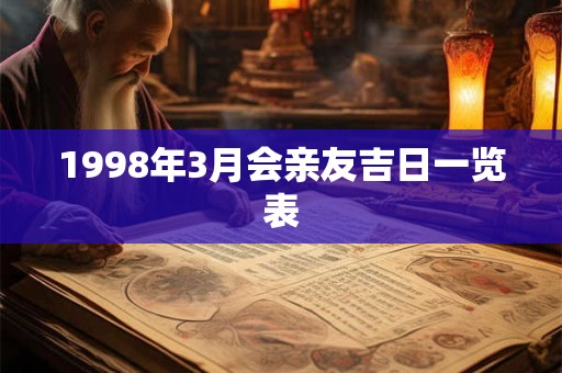 1998年3月会亲友吉日一览表