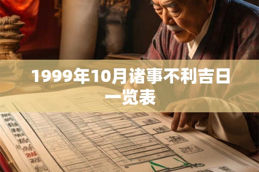 1999年10月诸事不利吉日一览表