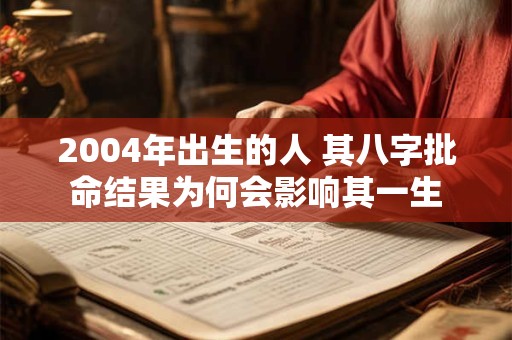 2004年出生的人 其八字批命结果为何会影响其一生