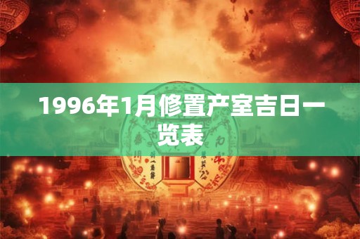 1996年1月修置产室吉日一览表