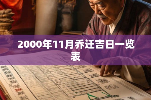 2000年11月乔迁吉日一览表