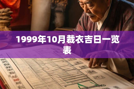 1999年10月裁衣吉日一览表