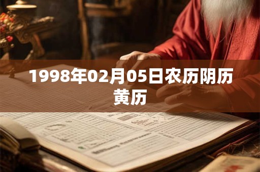 1998年02月05日农历阴历黄历