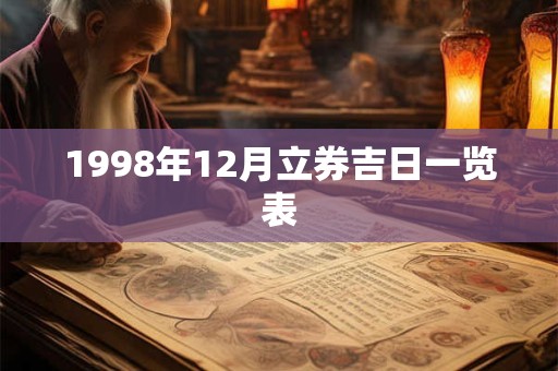1998年12月立券吉日一览表