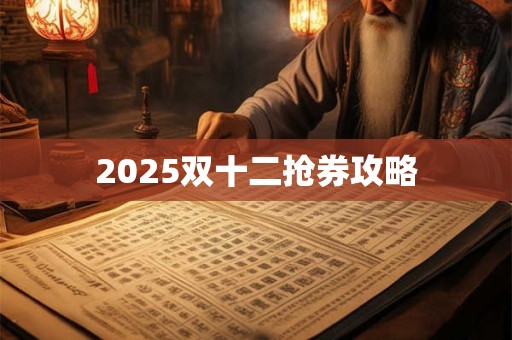 2025双十二抢券攻略 2025双十二抢券攻略
